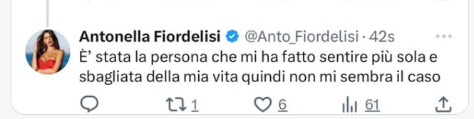 Antonella Fiordelisi non ne vuole più sapere di Edoardo Donnamaria