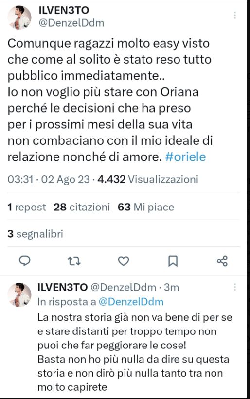 Daniele dal Moro e Oriana Marzoli nuova rottura parte 2