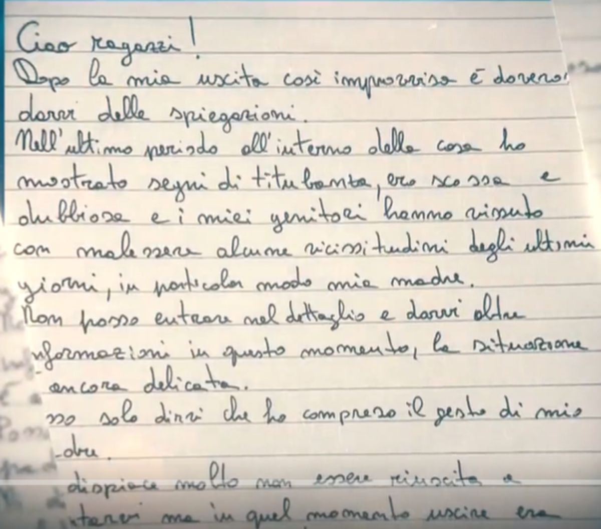 Lettera di Heidi Baci