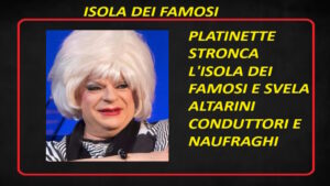 Platinette stronca l'Isola dei Famosi di Vladimir Luxuria 