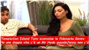 Jenny ascolta le parole del fidanzato a Temptation Island